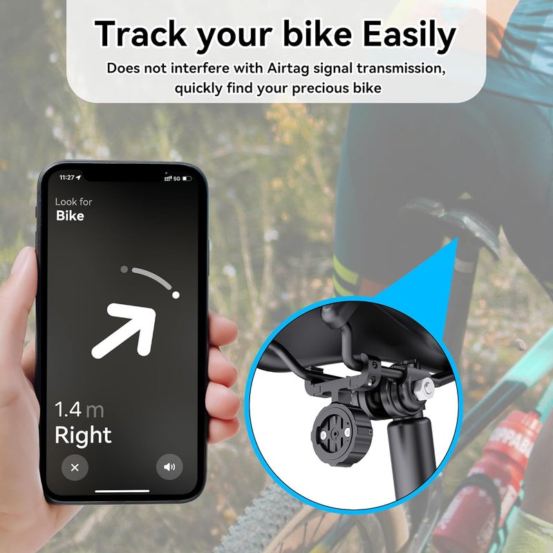 Dr.DJ Seat Rail Mount Compatible with Garmin Varia & Airtag Bike Mount, Waterproof Anti-Theft Bicycle GPS Tracker Bike Airtag Holder, for Garmin Varia Tail Light RTL510/RTL515/RVR315 Rearview Mount - Image 5